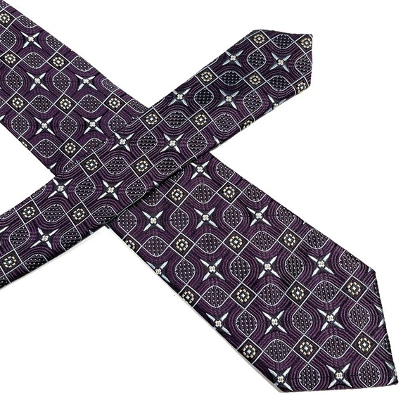 Joseph A Bank Silk Tie Purple Blue - Picture 1 of 6